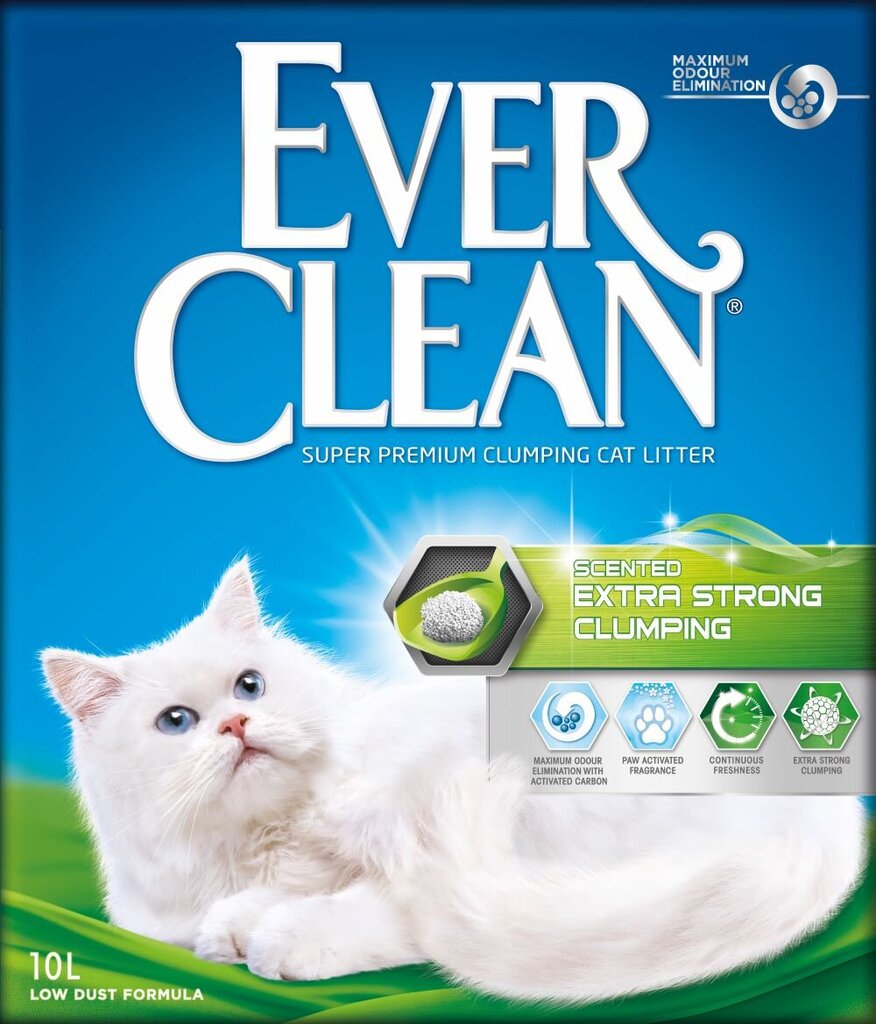 Kaķu pakaiši EverClean Extra Strong Clumping Scented, 10 L cena un informācija | Smiltis un pakaiši | 220.lv