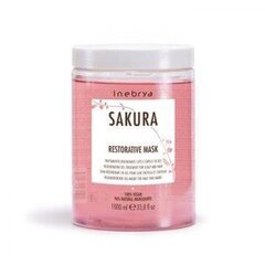 Matu maska Inebrya Sakura Restorative Mask, 1000 ml cena un informācija | Kosmētika matu stiprināšanai | 220.lv