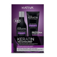 Brazīļu Matu Taisnošanas Komplekts Kativa Keratin (2 gb.) (250 ml + 200 ml) cena un informācija | Kosmētika matu stiprināšanai | 220.lv