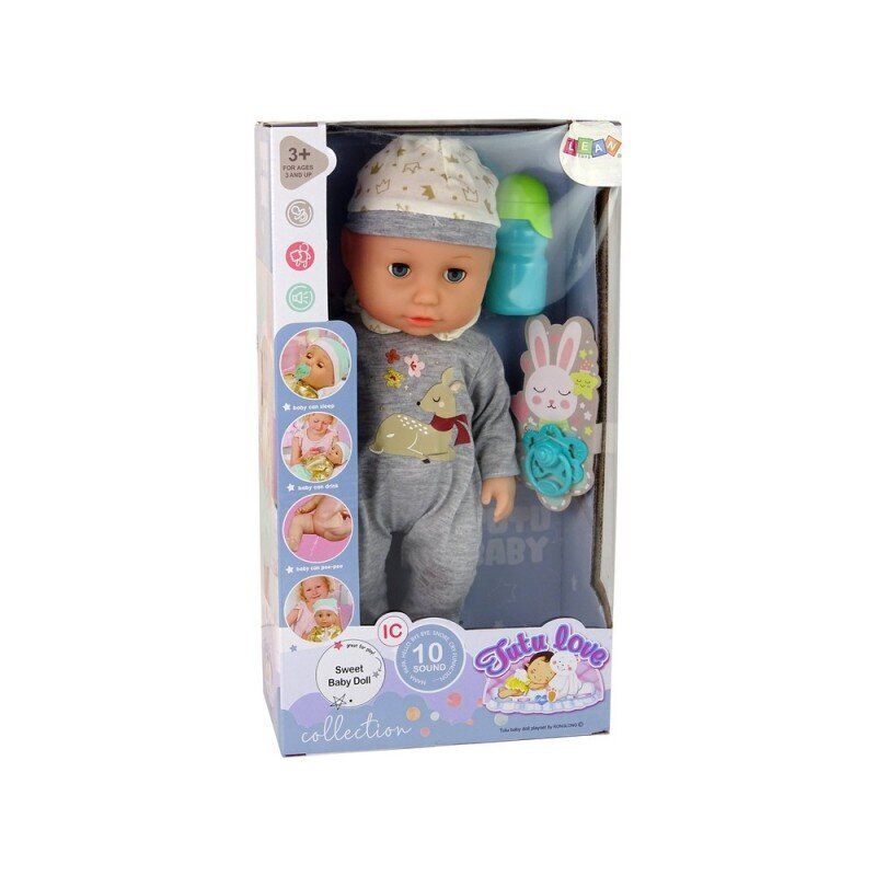 Baby Doll Pee Sound Pacifier lelle, pelēkas Lean rotaļlietas цена и информация | Rotaļlietas meitenēm | 220.lv