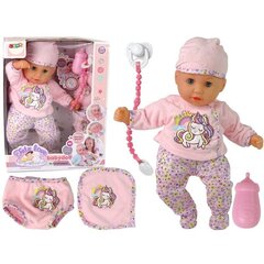 Lelle Baby Doll Sound Pink Pajama Unicorn cena un informācija | Rotaļlietas meitenēm | 220.lv