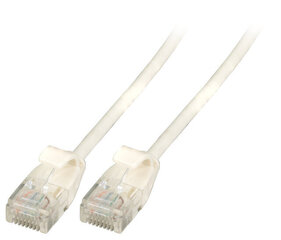 Tīkla kabelis, plākstera kabelis CAT6A flex, 0,5 m, balts (K8108WS.0,5) cena un informācija | Kabeļi un vadi | 220.lv