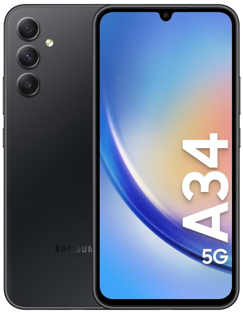 Samsung Galaxy A34 5G 6/128GB SM-A346BZKAEUE Black цена и информация | Mobilie telefoni | 220.lv