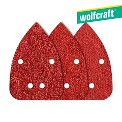 Smilšpapīrs Wolfcraft 1756000 80/120/240 g (9,6 x 13,6 cm) cena un informācija | Rokas instrumenti | 220.lv