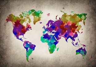 Consalnet Фотообои флизелиновые World Map 416 x 254 cm 10009VEXXXL цена и информация | Фотообои | 220.lv