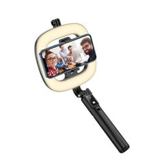 Gredzena lampa-monopods Hoco LV03 Plus ar bluetooth vadības pulti Melns cena un informācija | Selfie Sticks | 220.lv