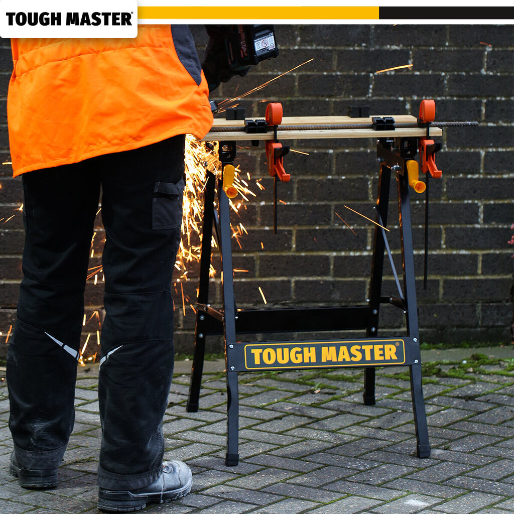 Darba galds, Darbagalds, salokāms, 100kg , 60,5 x 62 x 79,5 cm UK BRAND TOUGH MASTER® TM-WB100B cena un informācija | Rokas instrumenti | 220.lv