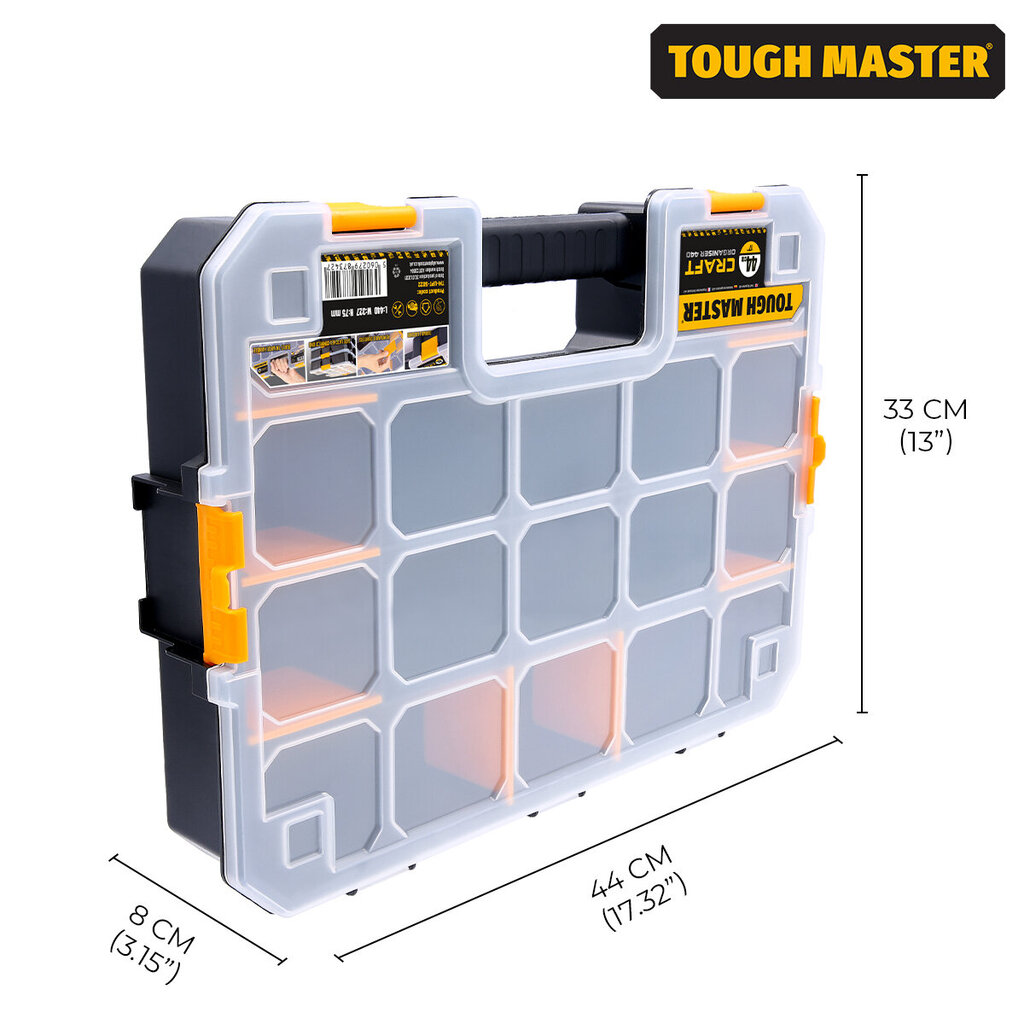 Instrumentu kaste, organizators 440 x 327 x 75 mm UK BRAND TOUGH MASTER TM-UPT-5022 цена и информация | Instrumentu kastes | 220.lv