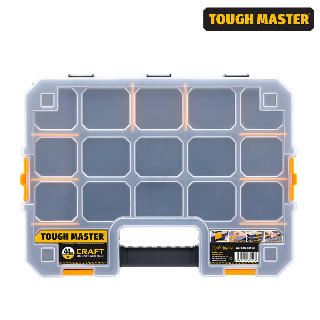 Instrumentu kaste, organizators 440 x 327 x 75 mm UK BRAND TOUGH MASTER TM-UPT-5022 цена и информация | Instrumentu kastes | 220.lv