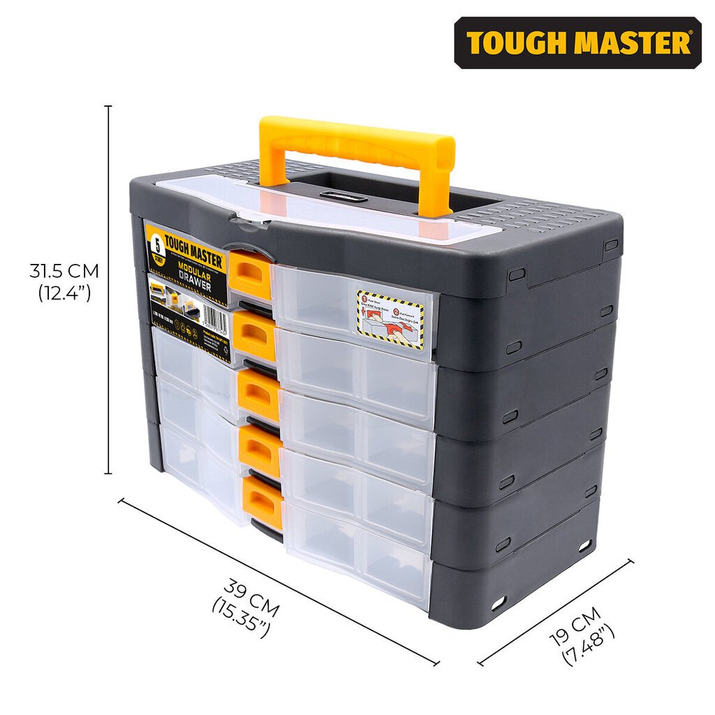 Instrumentu kaste, organizators 390 x 190 x 260 mm UK BRAND TOUGH MASTER TM-UPT-2071 cena un informācija | Instrumentu kastes | 220.lv