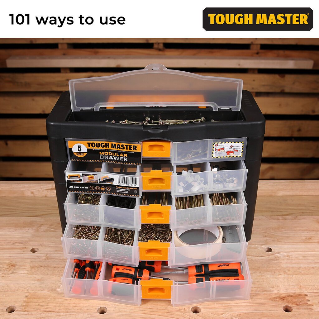 Instrumentu kaste, organizators 390 x 190 x 260 mm UK BRAND TOUGH MASTER TM-UPT-2071 cena un informācija | Instrumentu kastes | 220.lv