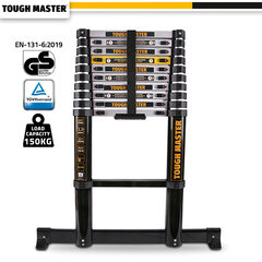 Алюминиевая стремянка телескопическая Tough Master ML-1032H, 3.2 м, 150 кг цена и информация | Стремянки | 220.lv