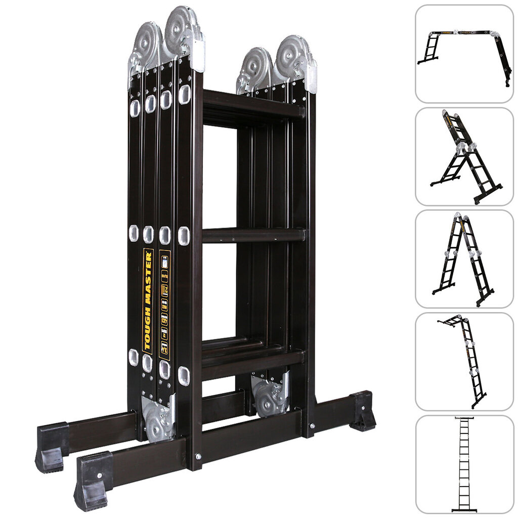 Multifunkcionālās kāpnes + platforma 340cm 3,4m UK BRAND TOUGH MASTER ML-103C cena un informācija | Saliekamās kāpnes, celtniecības sastatnes | 220.lv