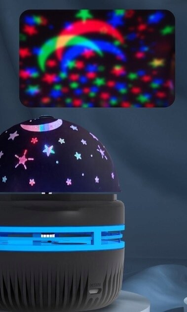 Mini burvju led bumbas nakts gaisma - gaismas projektors, melns цена и информация | Lampas bērnu istabai | 220.lv