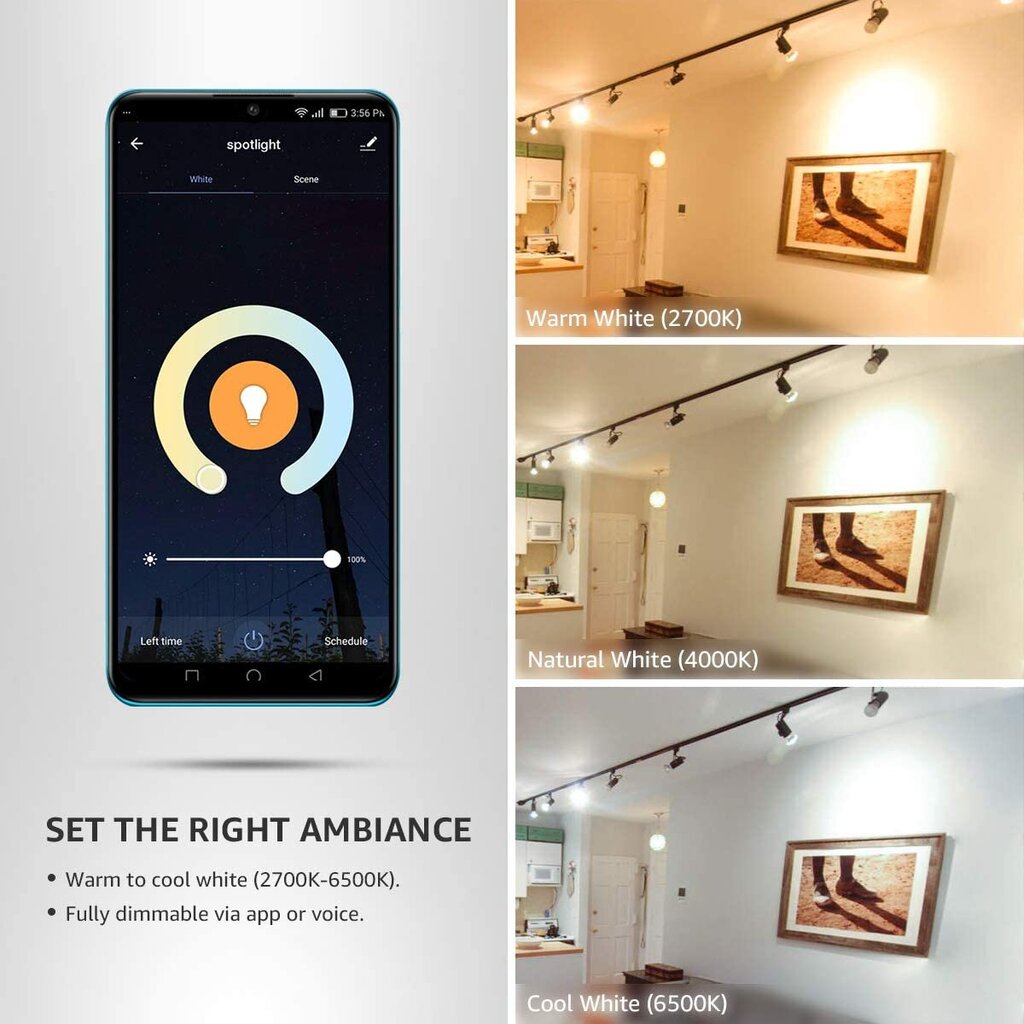 Lepro LED spuldze, Smart, Wi-Fi, Savietojams ar Alexa un Google Home, 2700-6500K, 4,5W, 2gab cena un informācija | Spuldzes | 220.lv