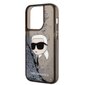KARL LAGERFELD Glitter Karl Head - iPhone 14 Pro , melns cena un informācija | Telefonu vāciņi, maciņi | 220.lv