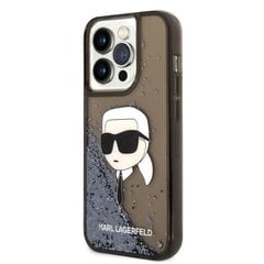KARL LAGERFELD Glitter Karl Head - iPhone 14 Pro , melns цена и информация | Чехлы для телефонов | 220.lv