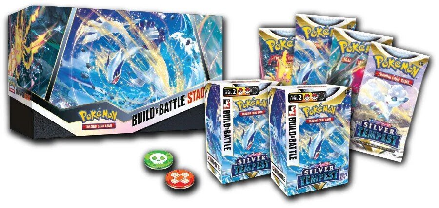 Spēle Pokemon TCG — Sword & Shield 12 Silver Tempest Build & Battle Stadium Box cena un informācija | Galda spēles | 220.lv