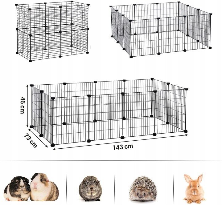 Metāla būris sētiņa 143 x 73 x 46 cm cena un informācija | Transportēšanas būri, somas | 220.lv