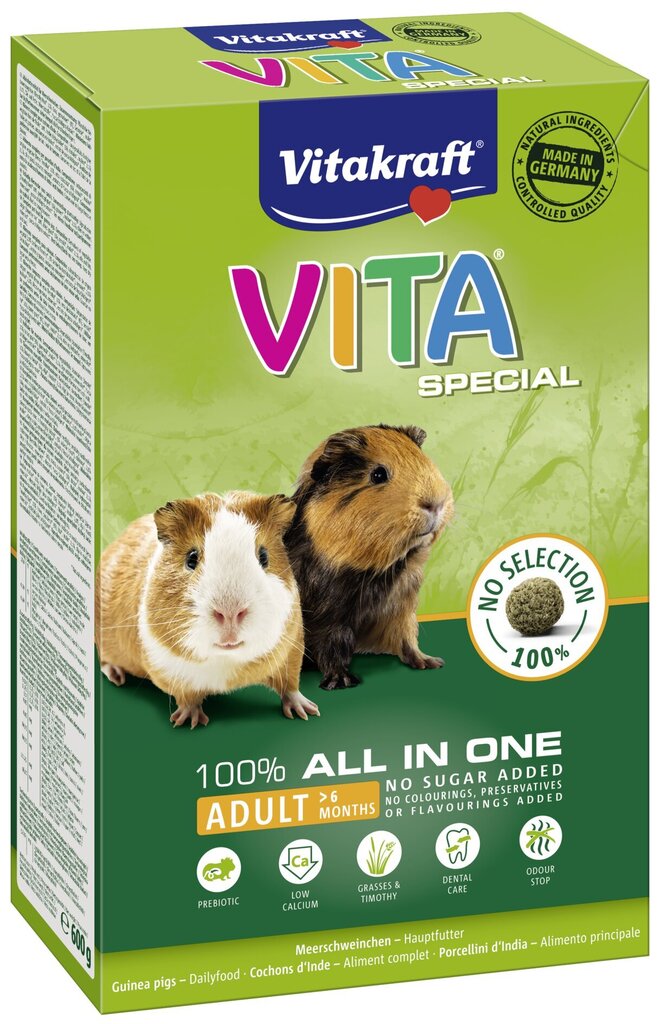 Vitakraft special barība 600g jūrascūciņām 2525311 cena un informācija | Barība grauzējiem | 220.lv