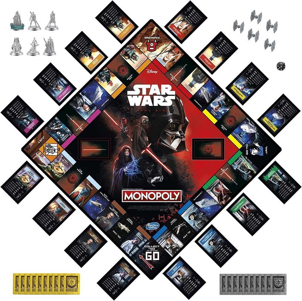 Galda spēle Monopoly Star Wars Dark Side Edition cena un informācija | Galda spēles | 220.lv