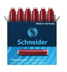 Капсулы с чернилами Schneider, 6 шт., короткие, красные сп. цена и информация | Письменные принадлежности | 220.lv