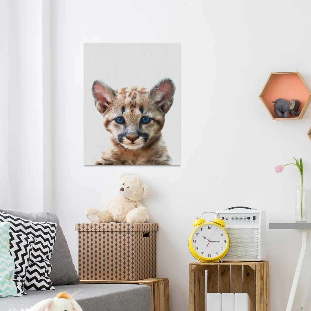 Apdrukāts sienas audekls Mazs leoparda dzīvnieku kanvas mākslas bērnu istabas interjera dekors - 40 x 30 cm цена и информация | Gleznas | 220.lv