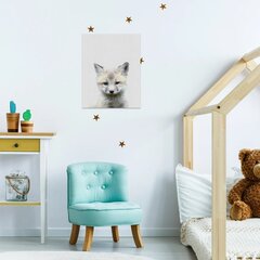Apdrukāts sienas audekls ar mazu lapsu, audekls ar lapsas interjera dekoru bērnu istabai - 40 x 30 cm cena un informācija | Gleznas | 220.lv