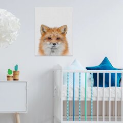 Apdrukāts sienas audekls ar Fox interjera dekoru bērnu istabai - 40 x 30 cm cena un informācija | Gleznas | 220.lv