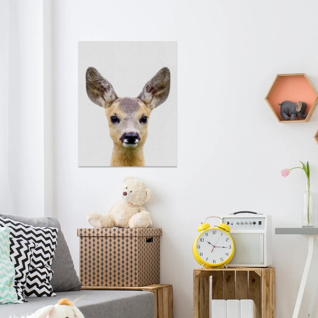 Sienas audekls Small Deer Interjera dekors bērnu istabai - 40 x 30 cm цена и информация | Dekoratīvās uzlīmes | 220.lv