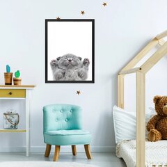 Настенный плакат с милым котёнком Постер с животными Декор интерьера для детской комнаты - 40 х 27 см цена и информация | Декоративные наклейки | 220.lv