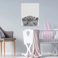 Настенный печатный холст с милым котёнком Декор интерьера для детской комнаты - 40 х 30 см цена и информация | Декоративные наклейки | 220.lv