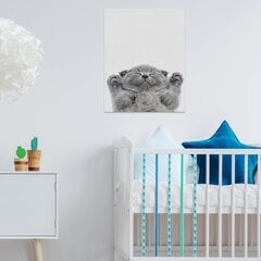 Jauks kaķēns, uz sienas apdrukāts kanvas interjera dekors bērnu istabai - 40 x 30 cm cena un informācija | Dekoratīvās uzlīmes | 220.lv
