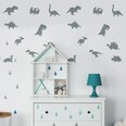 Vinila sienas uzlīmes pelēkas dinozauru silueti bērnu istabas interjera dekors - 40gab