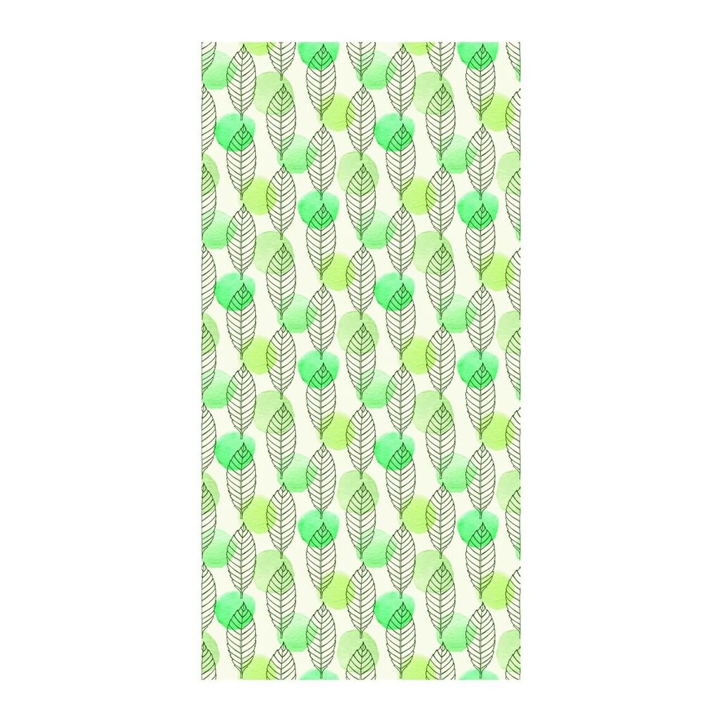 Vinila caurspīdīga uzlīme ar zaļām lapām logam vai durvīm vannas istabā - 122 x 200 cm cena un informācija | Dekoratīvās uzlīmes | 220.lv