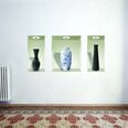 Виниловые наклейки на стену 3D полки с вазами для цветов Декор интерьера - 3 шт., 55 см