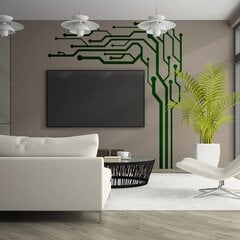 Vinila TV sienas uzlīme zaļā krāsā viesistabas vai guļamistabas interjera dekors - 200 x 200 cm cena un informācija | Dekoratīvās uzlīmes | 220.lv