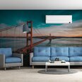 Tapetes tilta zelta vārti uz saulrieta fona, tapetes ar skaistu Sanfrancisko ainavu, interjera dekors - 390 x 280 cm