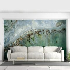Sienas sienas gleznojums ar zaļu marmora attēlu, tapetes ar krāsu marmora efektu, interjera dekors - 390 x 280 cm cena un informācija | Dekoratīvās uzlīmes | 220.lv