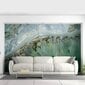 Sienas sienas gleznojums ar zaļu marmora attēlu, tapetes ar krāsu marmora efektu, interjera dekors - 390 x 280 cm цена и информация | Dekoratīvās uzlīmes | 220.lv