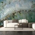 Sienas sienas gleznojums ar zaļu marmora attēlu, tapetes ar krāsu marmora efektu, interjera dekors - 390 x 280 cm