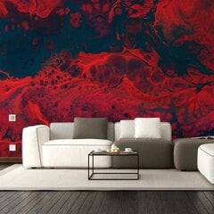 Sienas sienas gleznojums ar sarkanu marmora attēlu, tapetes ar spilgtas krāsas marmora efektu, interjera dekors - 390 x 280 cm cena un informācija | Dekoratīvās uzlīmes | 220.lv