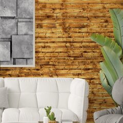 Tapetes ar koka attēlu, Tapetes ar koka sienas efektu, Interjera dekors - 390 x 280 cm cena un informācija | Dekoratīvās uzlīmes | 220.lv