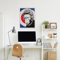 Sienas plakāts Banksy Monkey Queen, grafiti interjera dekors - 60 x 43 cm cena un informācija | Dekoratīvās uzlīmes | 220.lv