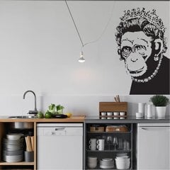 Vinila uzlīme Banksy Monkey Queen, grafiti interjera dekors - 60 x 38 cm cena un informācija | Dekoratīvās uzlīmes | 220.lv