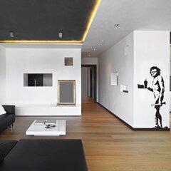 Vinila sienas uzlīme Banksy Graffiti Caveman, interjera dekors - 120 x 60 cm cena un informācija | Dekoratīvās uzlīmes | 220.lv