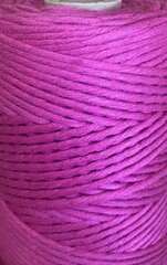 Macrame kokvilnas virve 3mm 200m vienas dzīslas vijums, Elektriski rozā cena un informācija | Tamborēšana | 220.lv