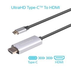 PROMATE HDLink-60H USB-C - HDMI UltraHD 3840x2160@60 kabelis 1.8m цена и информация | Кабели и провода | 220.lv