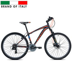 Kalnu velosipēds Esperia 26" 8240N 46 21V TY300, matēts melns/oranžs цена и информация | Велосипеды | 220.lv