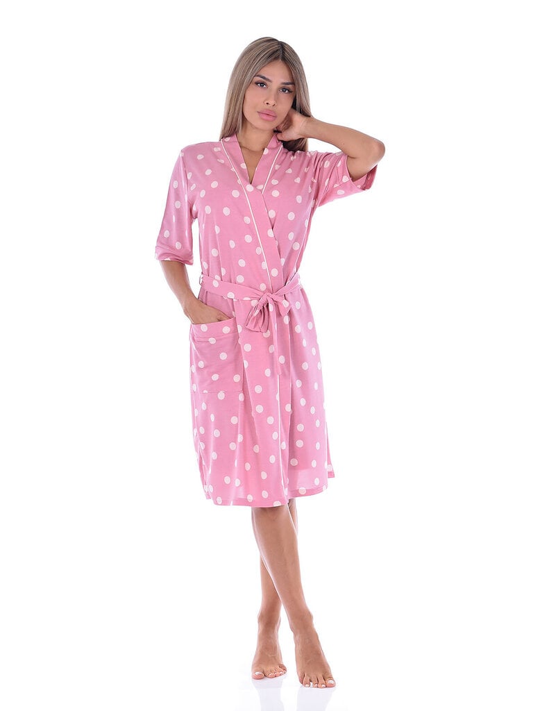 Plāns sieviešu halāts PH rozā polka dot cena un informācija | Sieviešu halāti | 220.lv